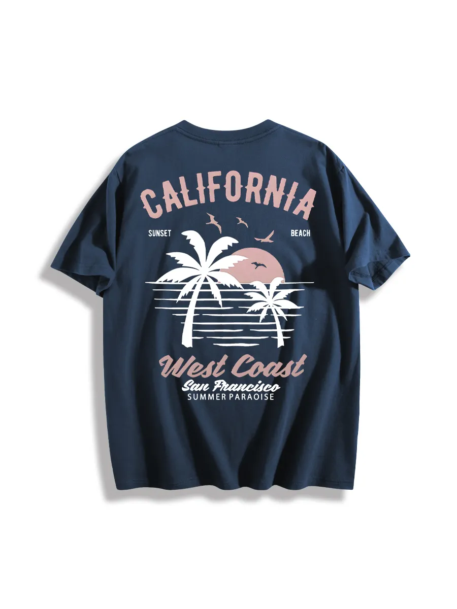 Beach Coast Summer Paradise Sunset Surf Beach Tee