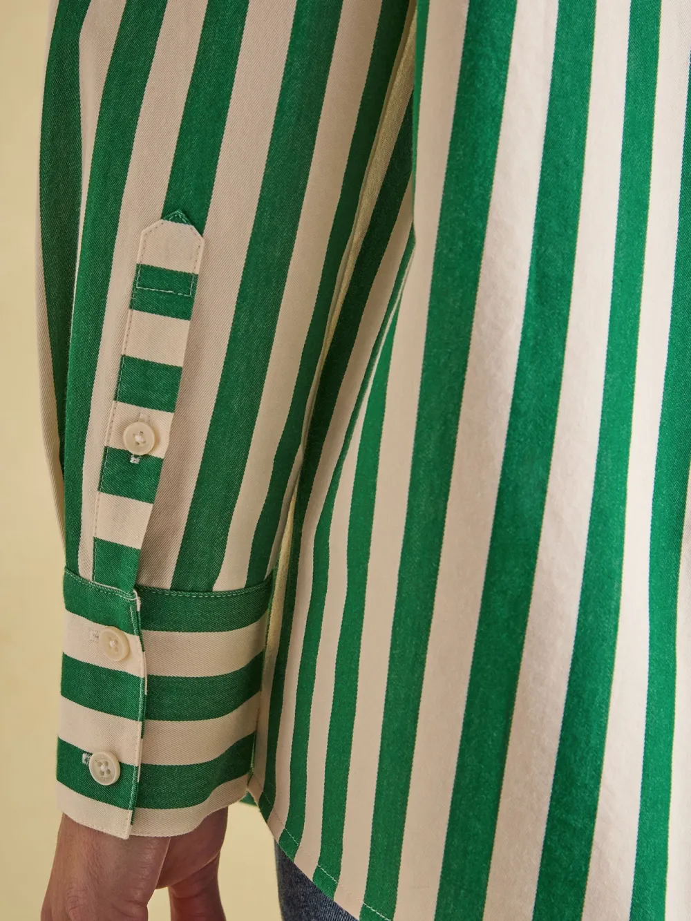 Amilla Green & Cream Stripe Shirt