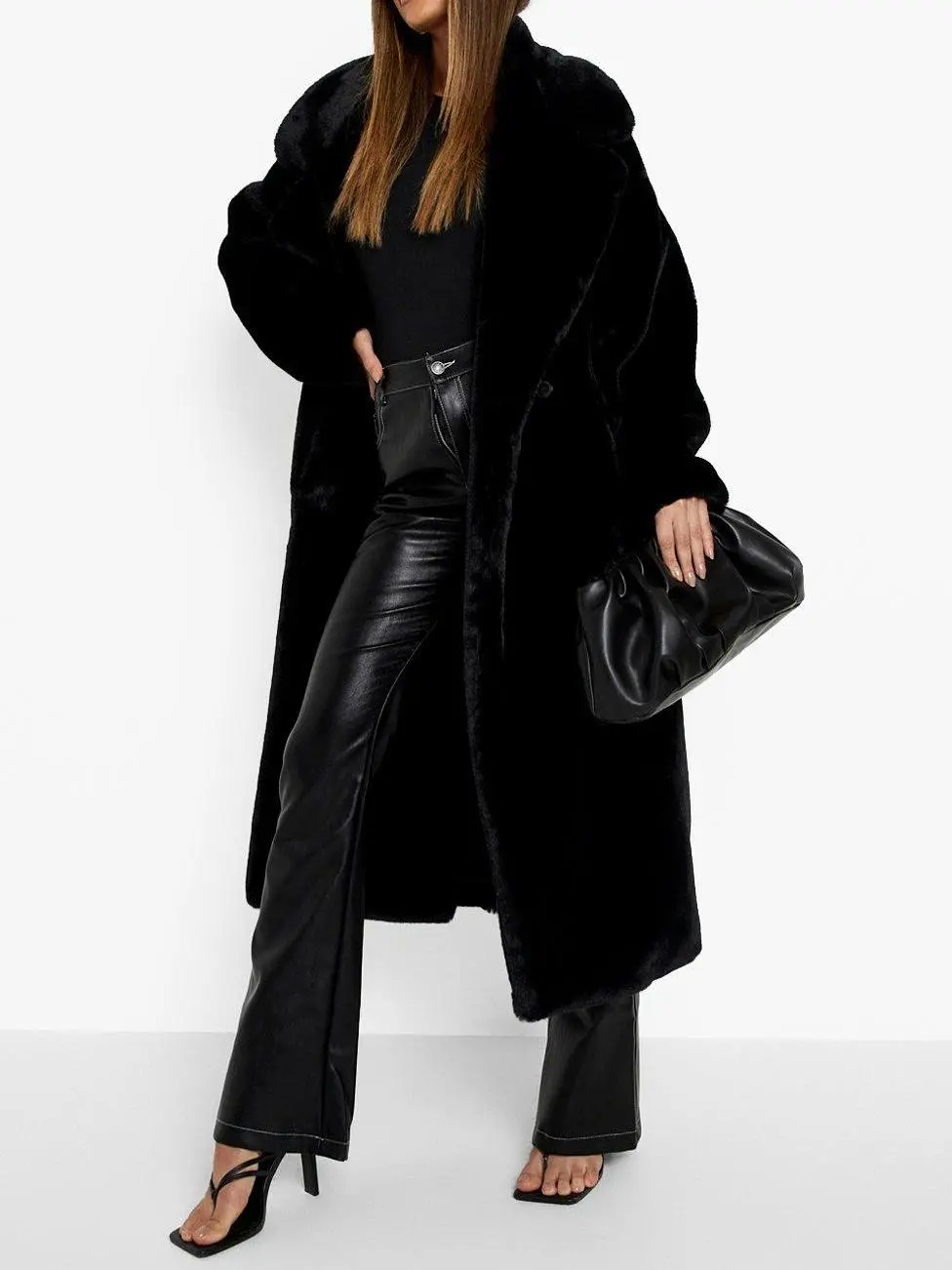 LUXE FAUX FUR LONGLINE COAT