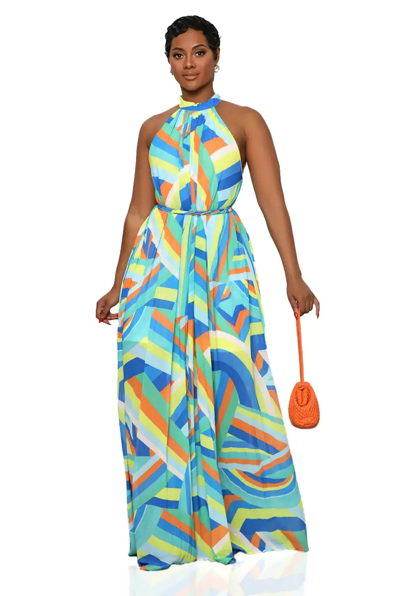Sunset Breeze Maxi Dress (Blue Multi)- FINAL SALE