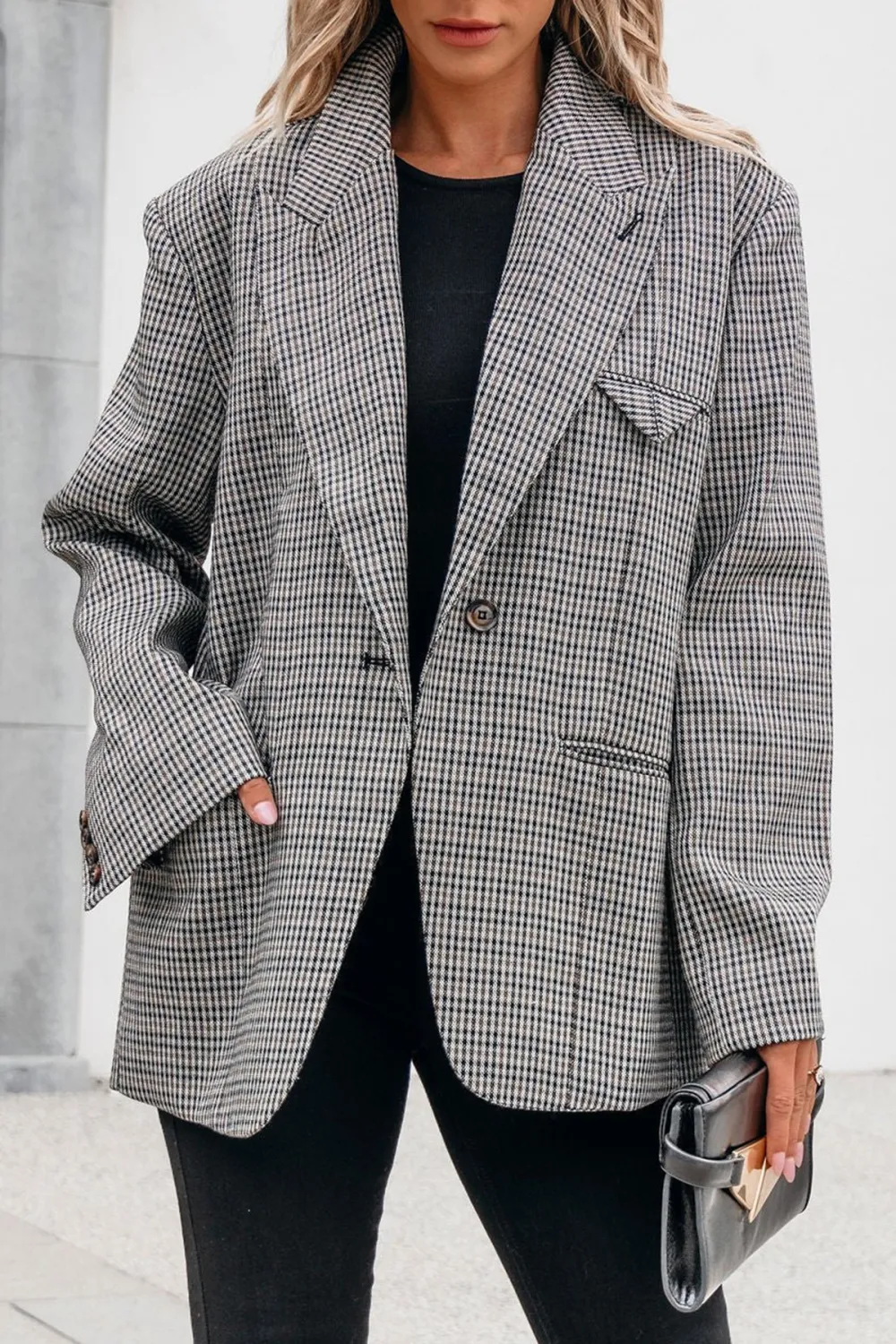 Oversized Plaid Blazer