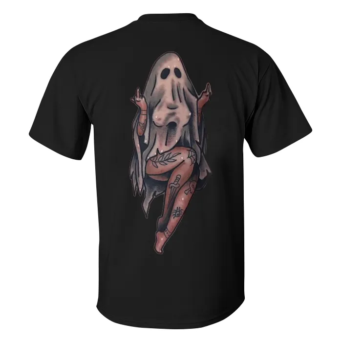 Naughty Sexy Naked Lady Ghost Print Men's T-shirt