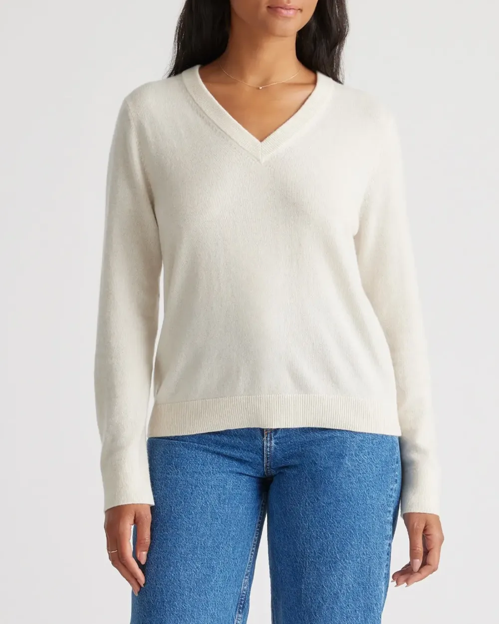 Mongolian Cashmere Relaxed V-Neck Sweater