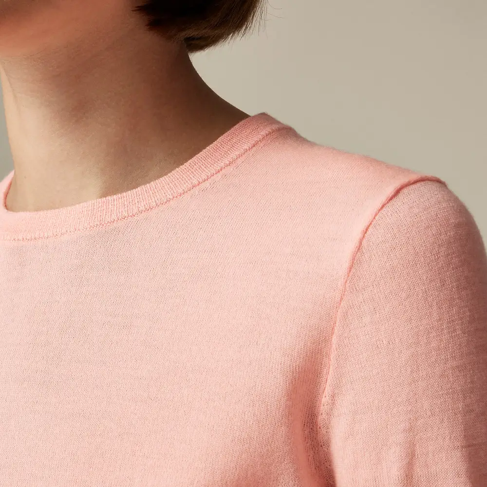 Ribbed cashmere cropped crewneck sweater