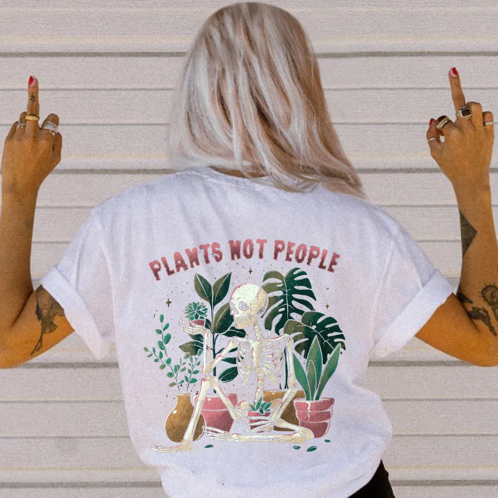 Plants Not People Printed Skeleton T-shirt