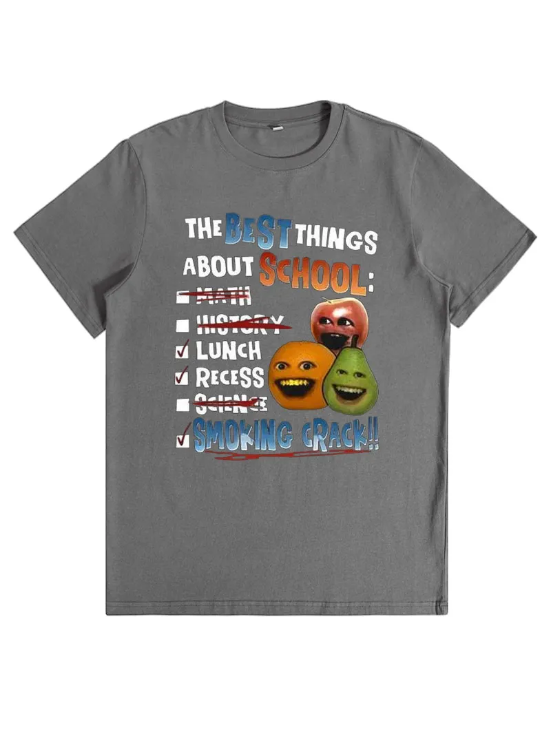 Annoying Orange Crack Shirt The Best Things About School,Easy Care