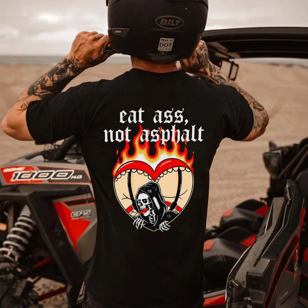 Eat Ass Not Asphalt Printed Men's T-shirt