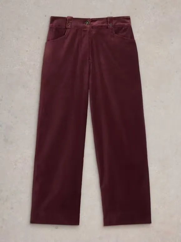 Belle Cropped Velvet Trouser