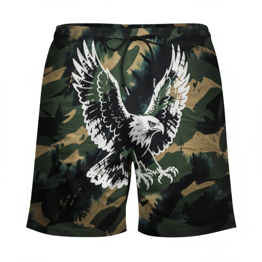 White Eagle Camouflage Sports Board Shorts