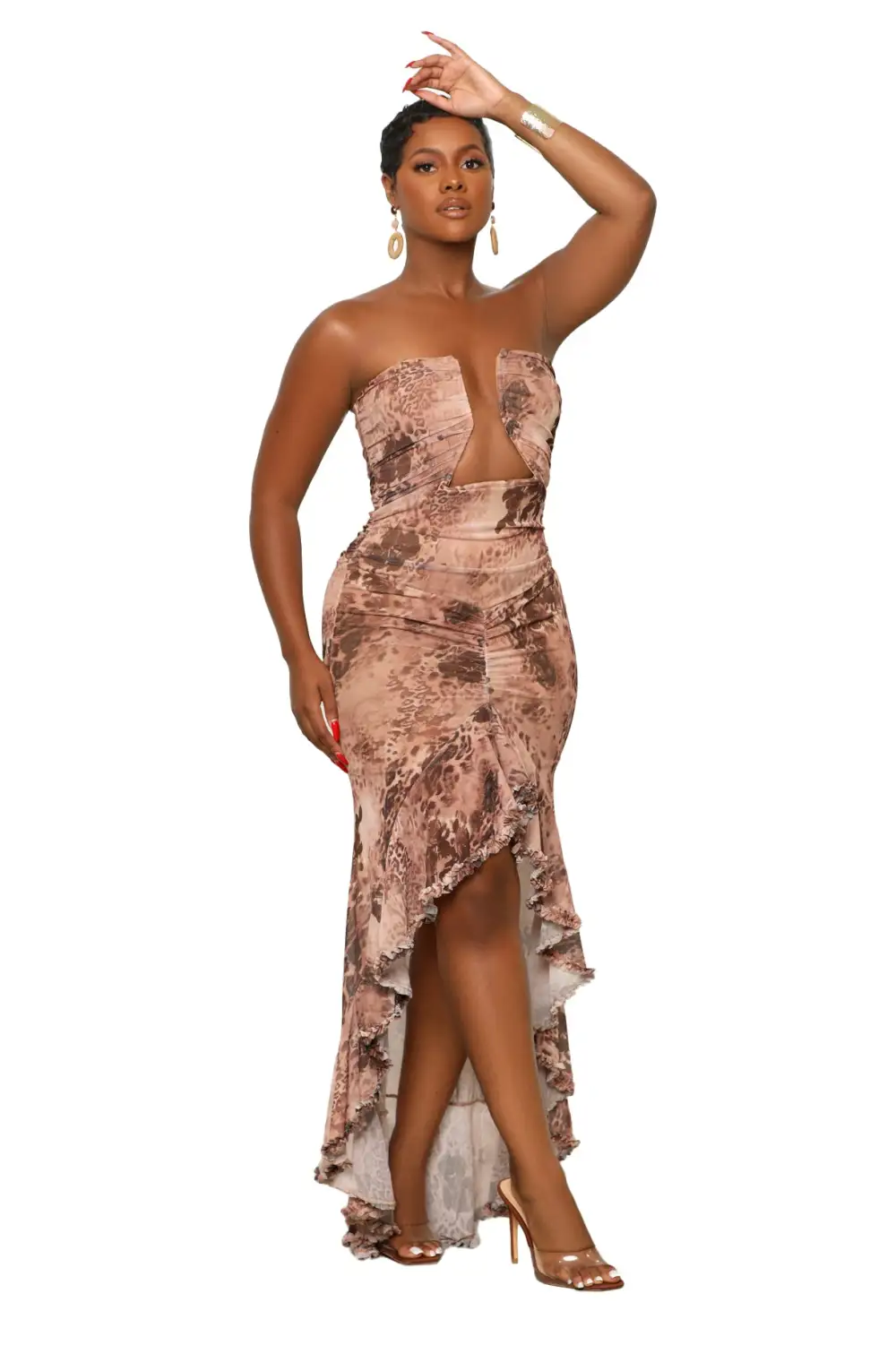 Linear Elegance Maxi Dress