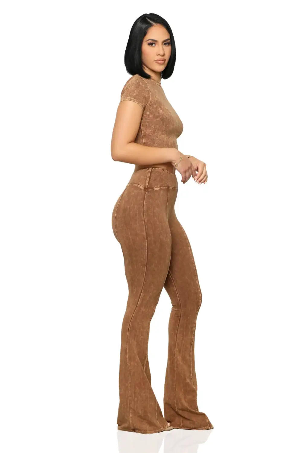 On The Move Piece Pant Set (Brown)