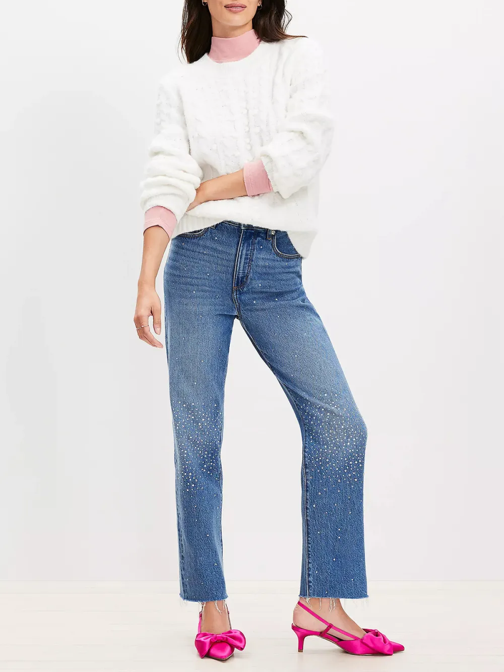 Sparkle Fresh Cut High Rise Straight Jeans in Classic Mid Wash