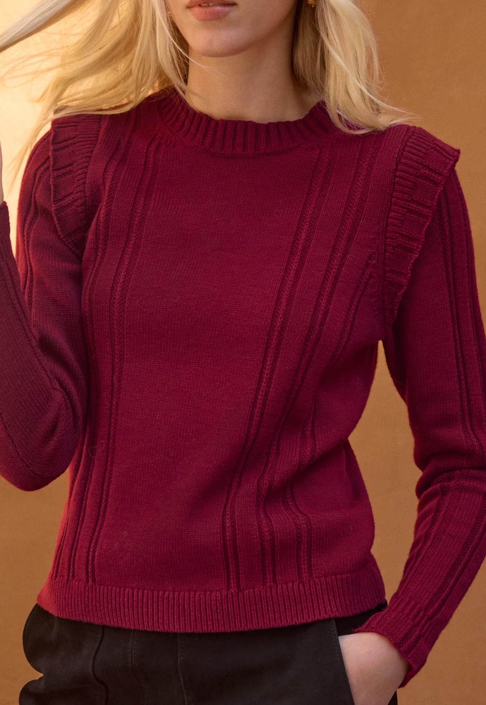 Rib-stitch sweater
Wool & organic cotton