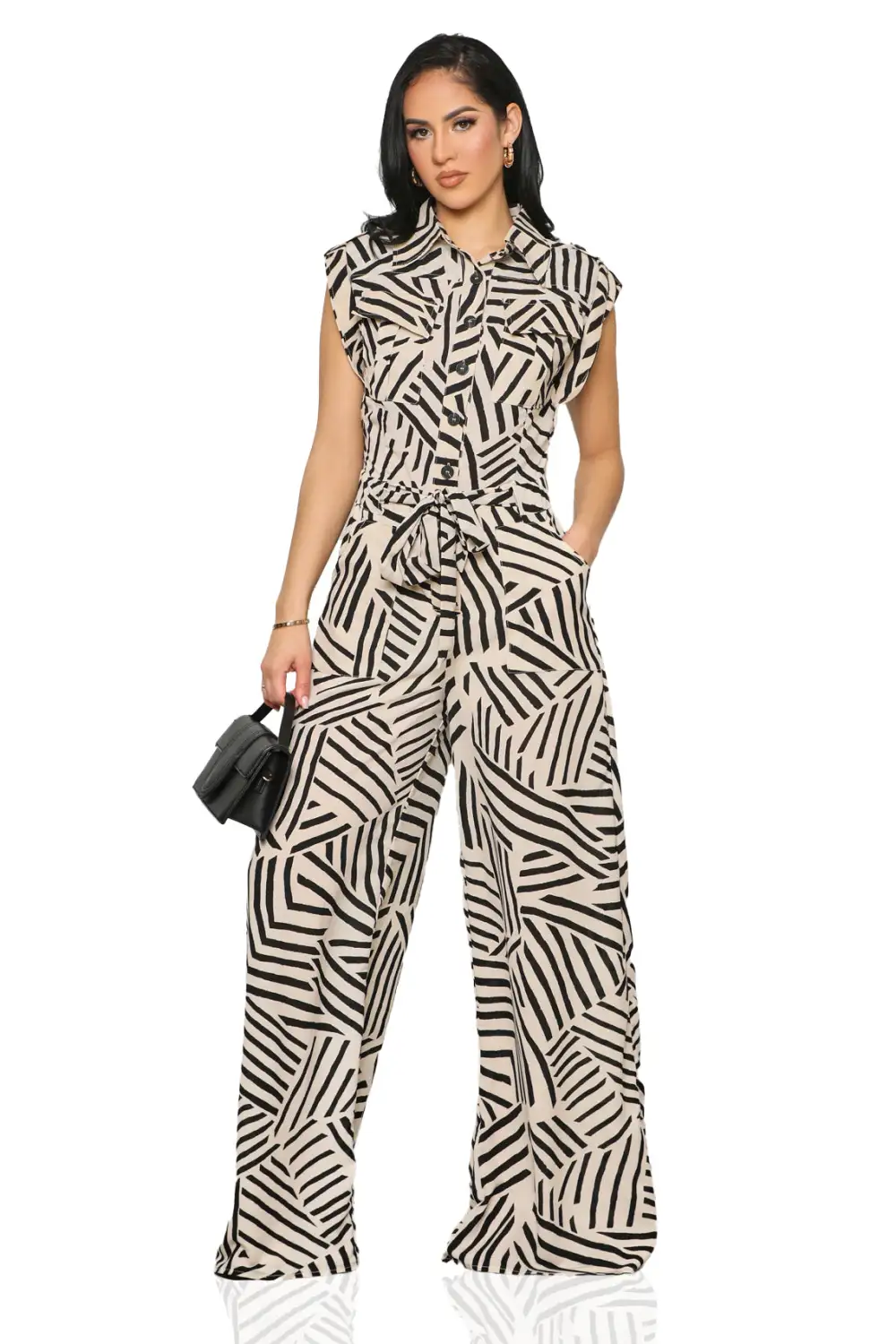 Get Ziggy Wide Leg Jumpsuit (Cream Multi)