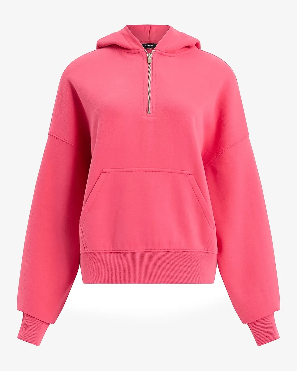 Relaxed Quarter Zip Banded Bottom Hoodie