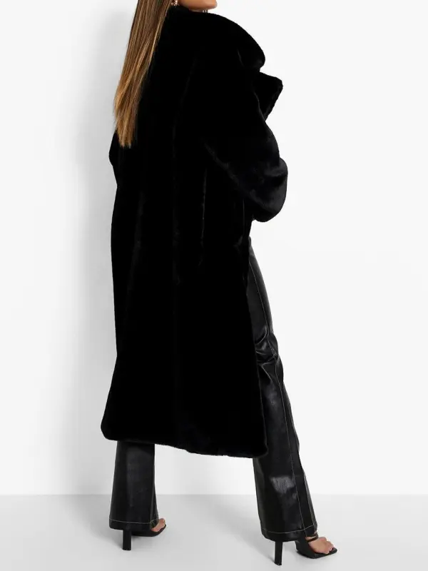 LUXE FAUX FUR LONGLINE COAT