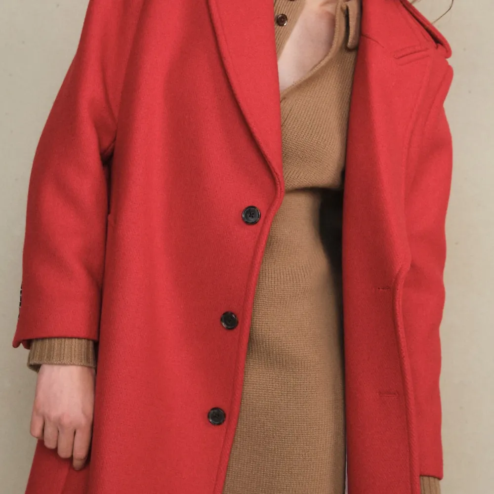 Wrap trench coat  double-faced wool blend