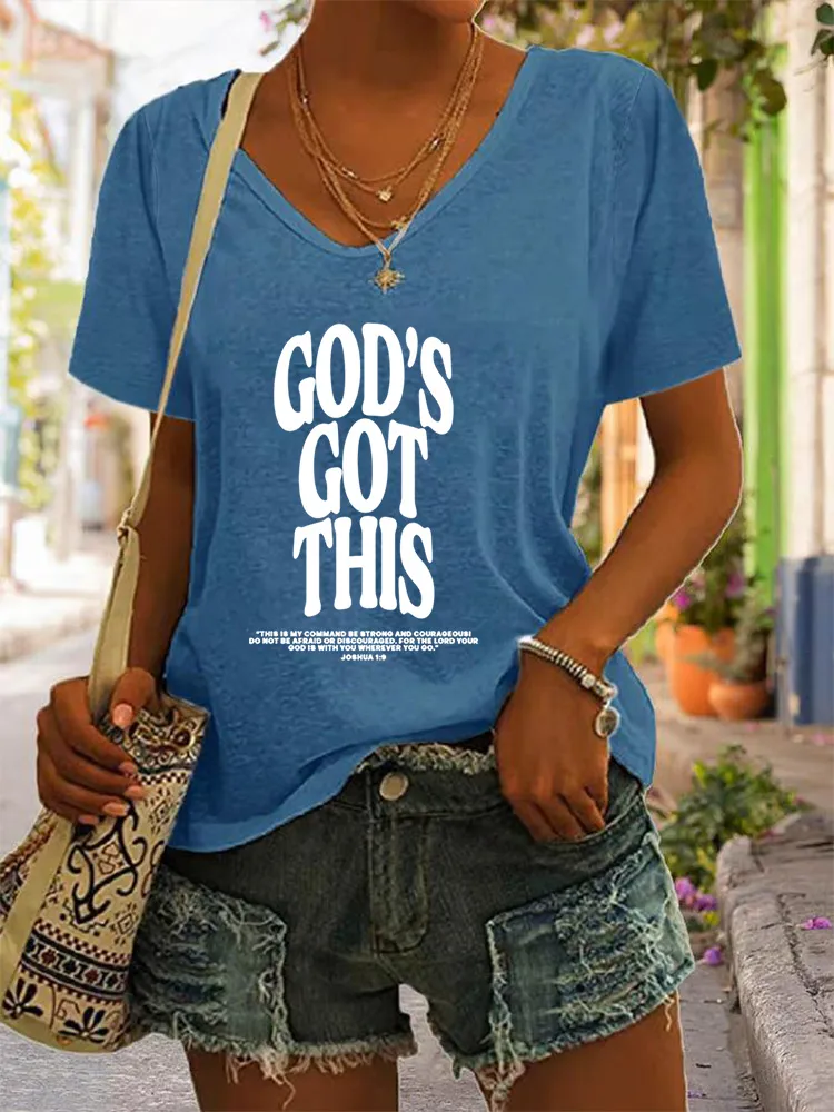 Women'S V-Neck T-Shirt God'S Got This Apostolic Gifts T-Shirt