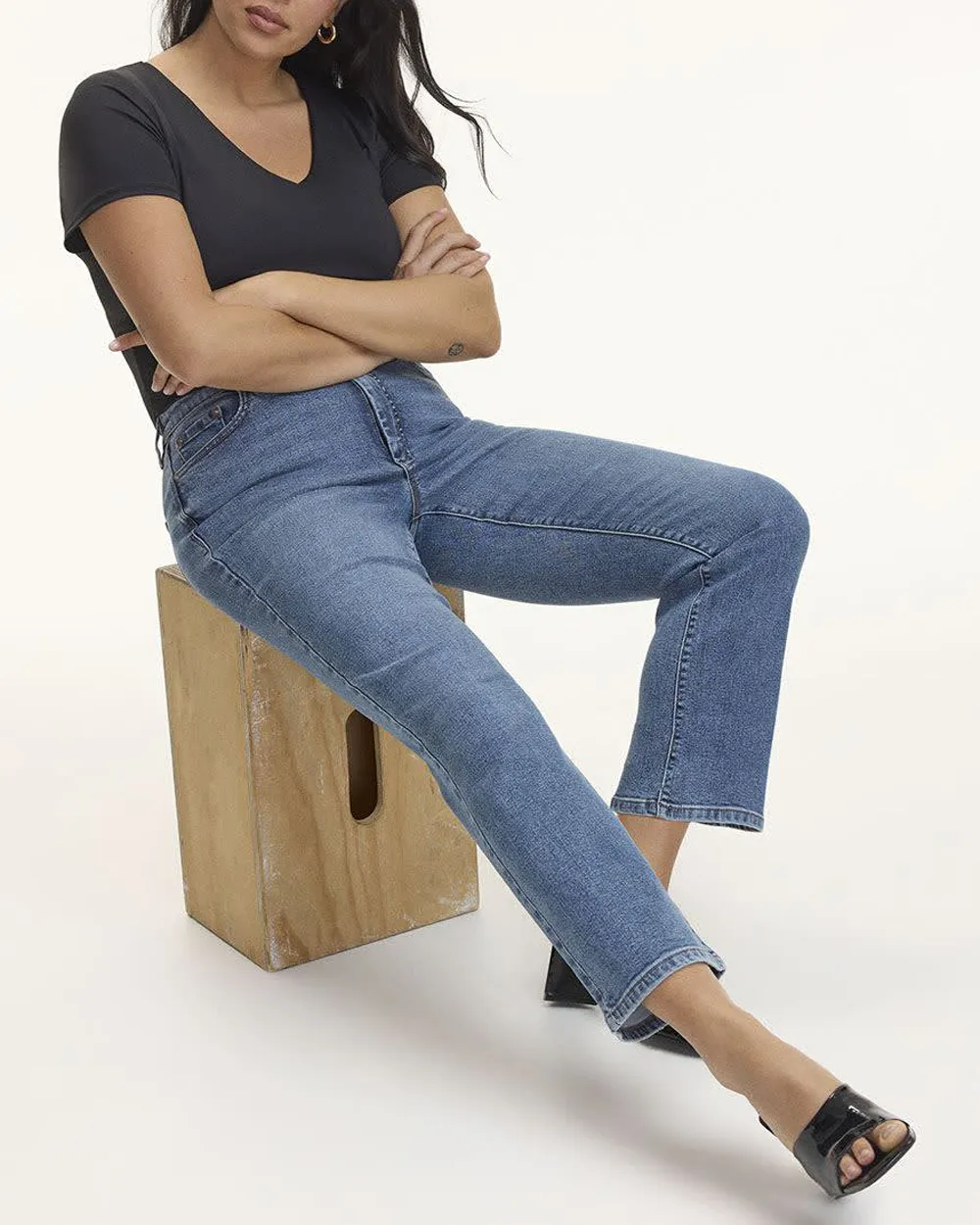 Flare-Leg Mid-Rise Jean