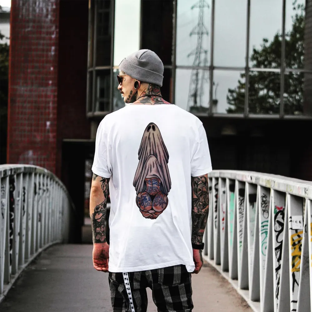 Ghost And The Tattooed Sexy Lady Printed Men's T-shirt