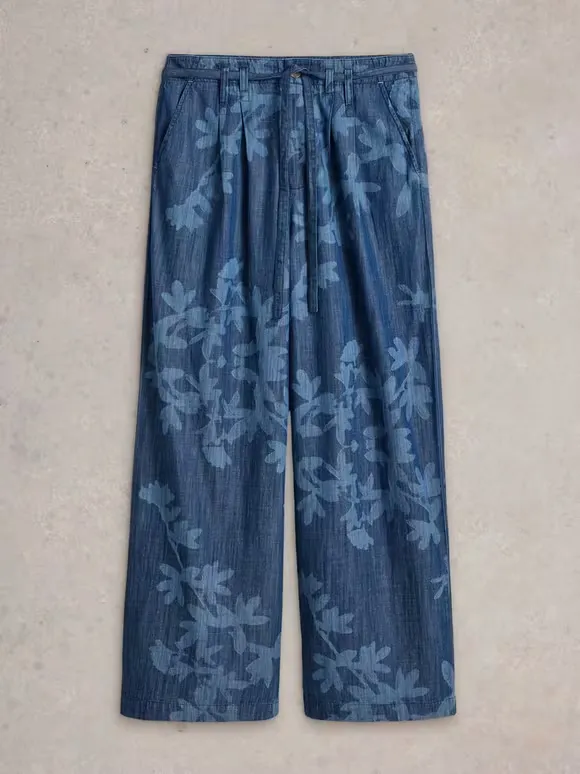 Farah Denim Wide Leg Trouser