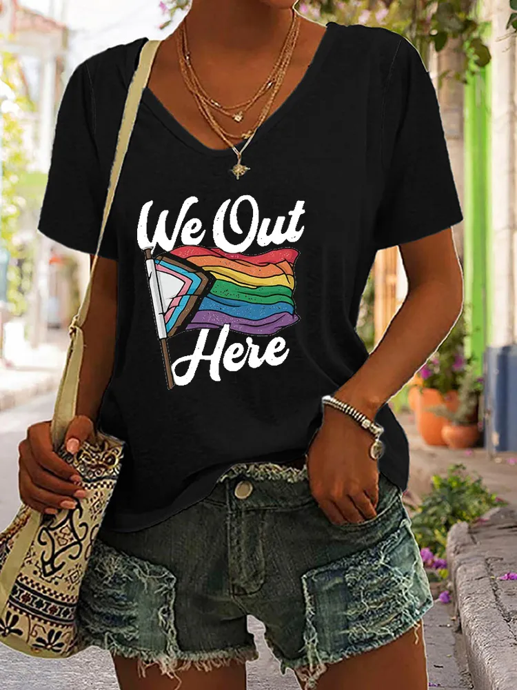 Women'S We Out Here V-Neck T-Shirt