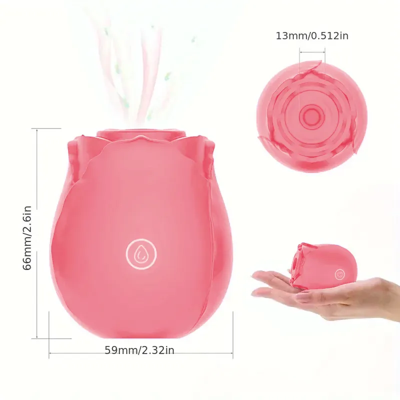 Dark Pink Rose Toy Vibrator Classic Sucking Vibrator 10 Frequency