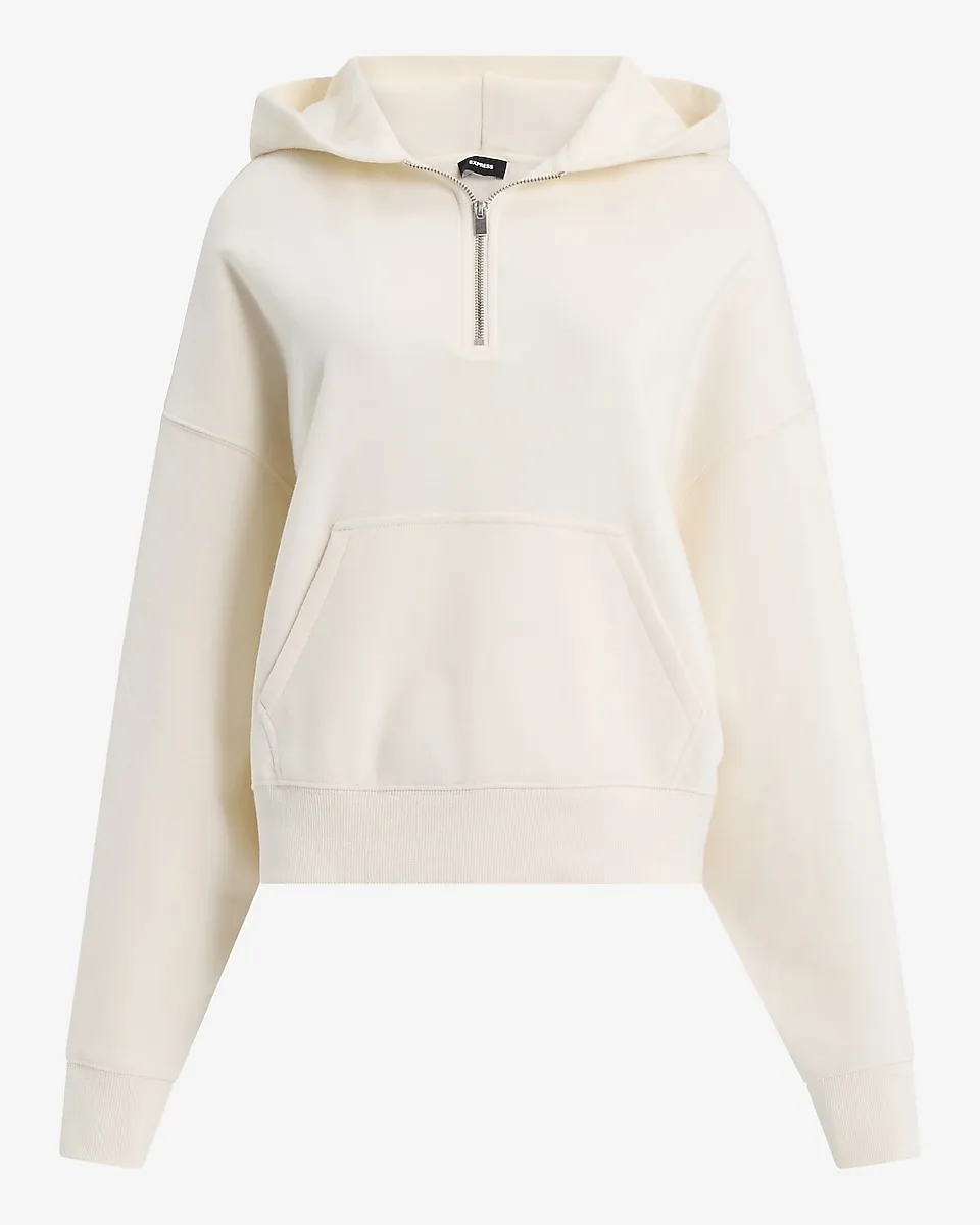 Relaxed Quarter Zip Banded Bottom Hoodie