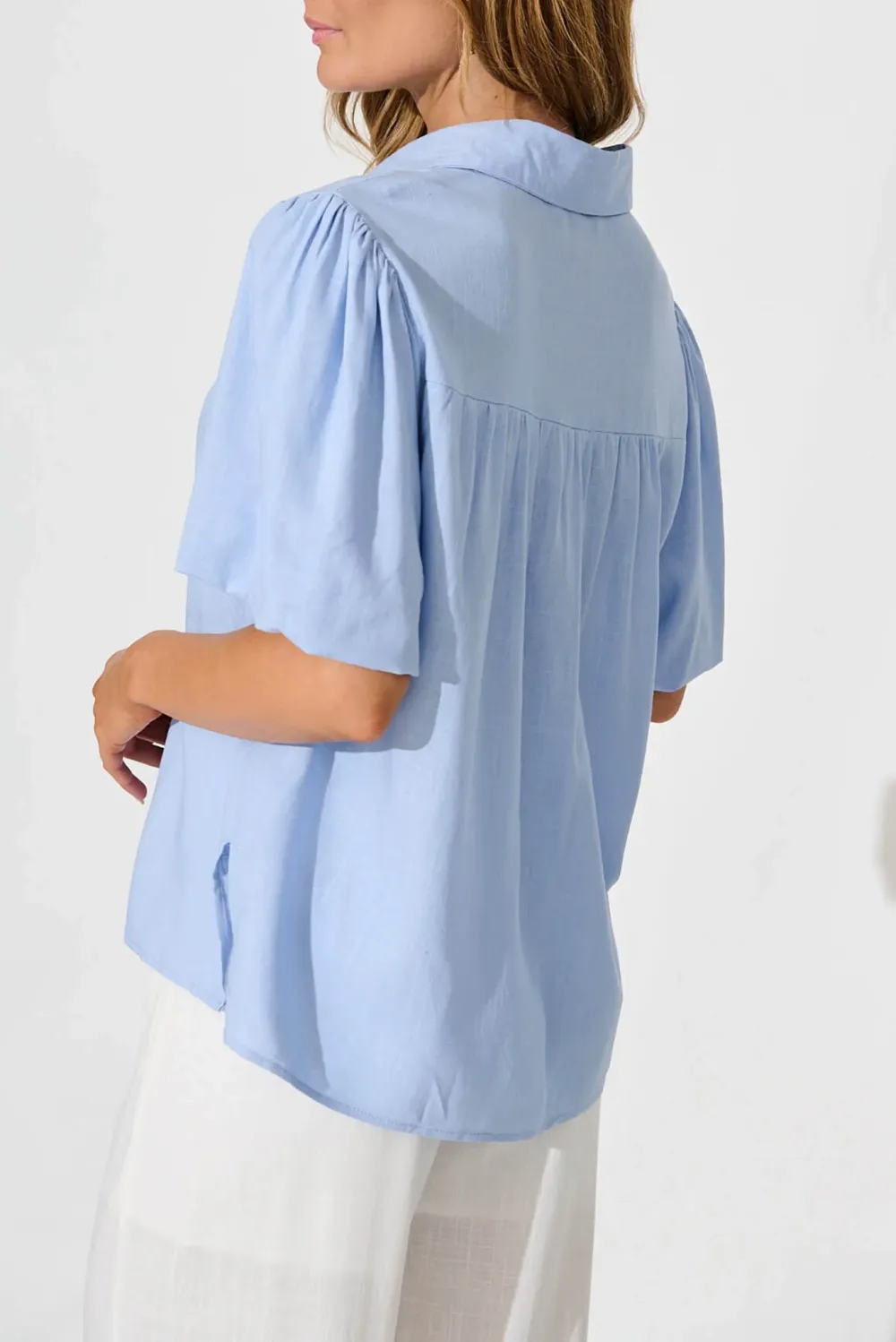 Light Blue Short Sleeve Button Up Shirt