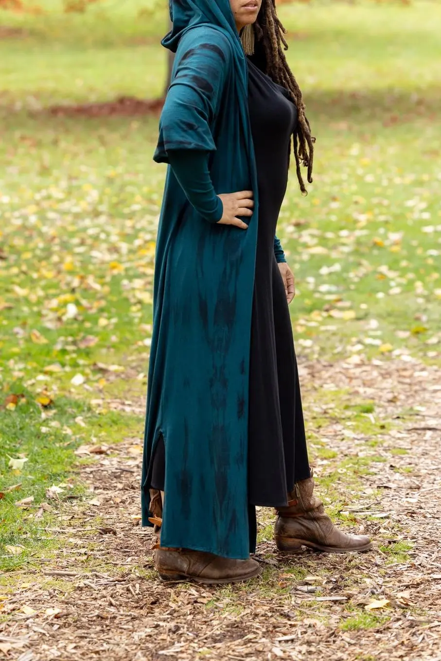 Cauldron Robe - Shibori - Dark Teal