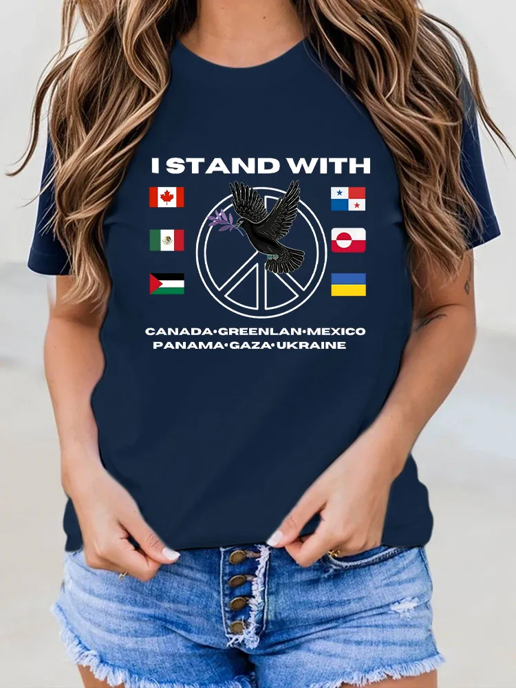 Women's I Stand With Them Short Sleeve Round Neck Pure Cotton T-Shirt