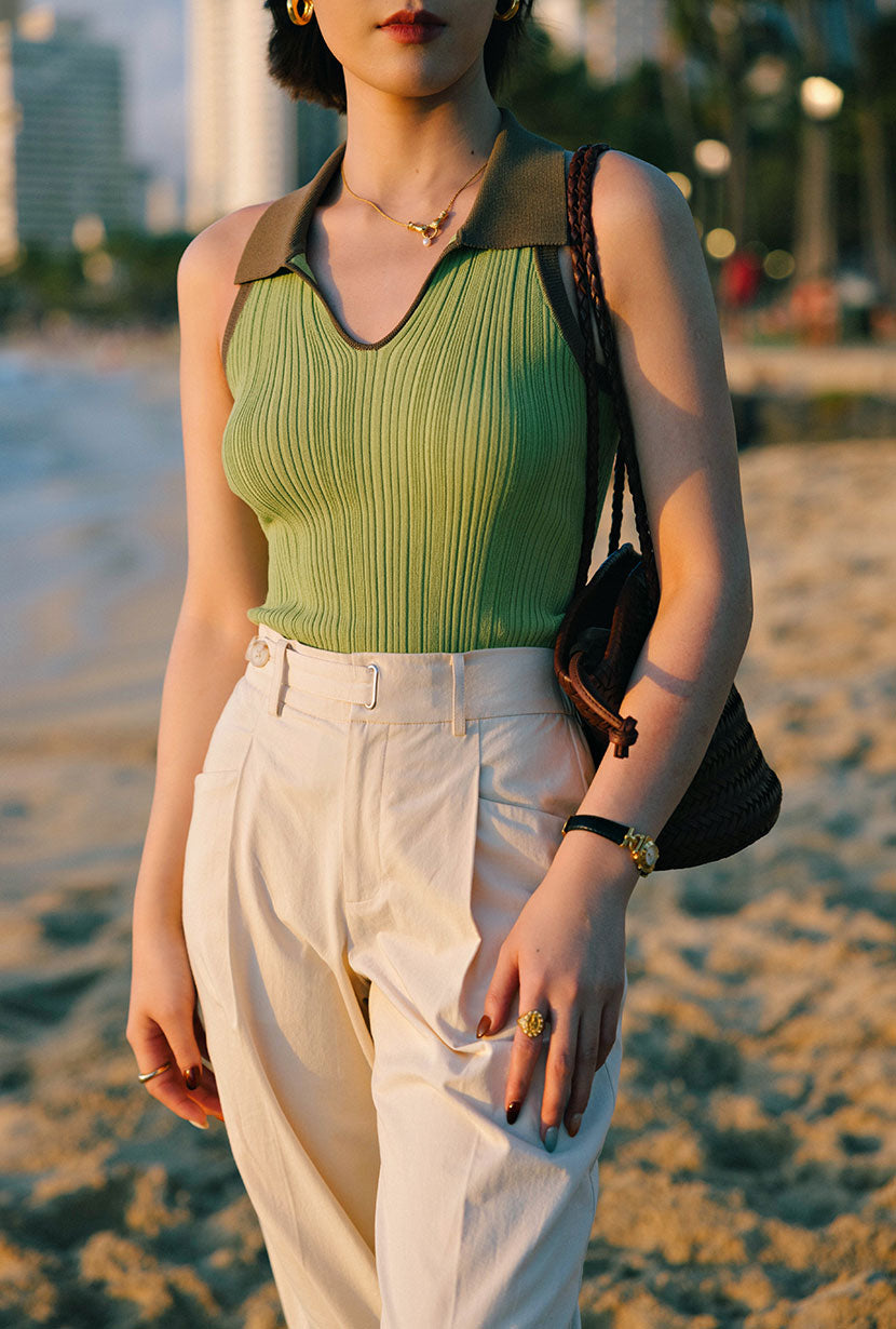 Jody Knit Top - Sage & Matcha