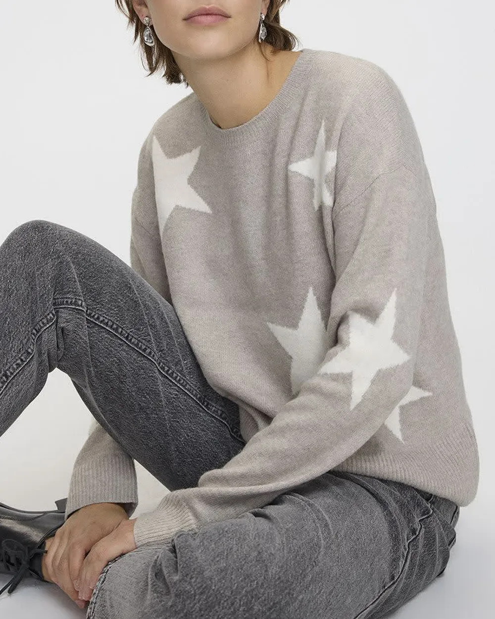 Long-Sleeve Crew-Neck PlushSoft Loose Pullover