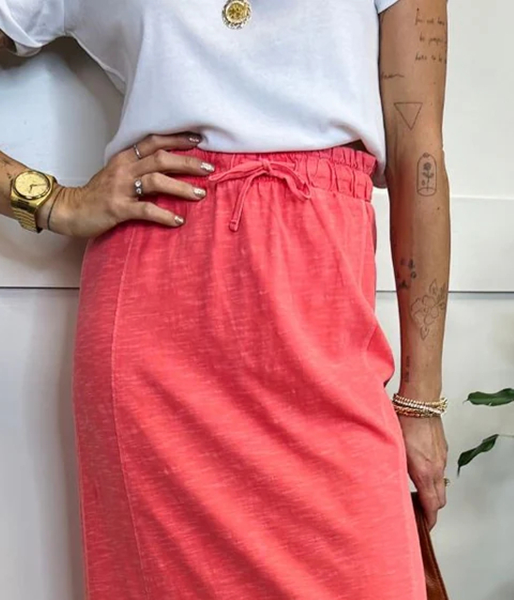 Coral Jersey Midaxi Skirt