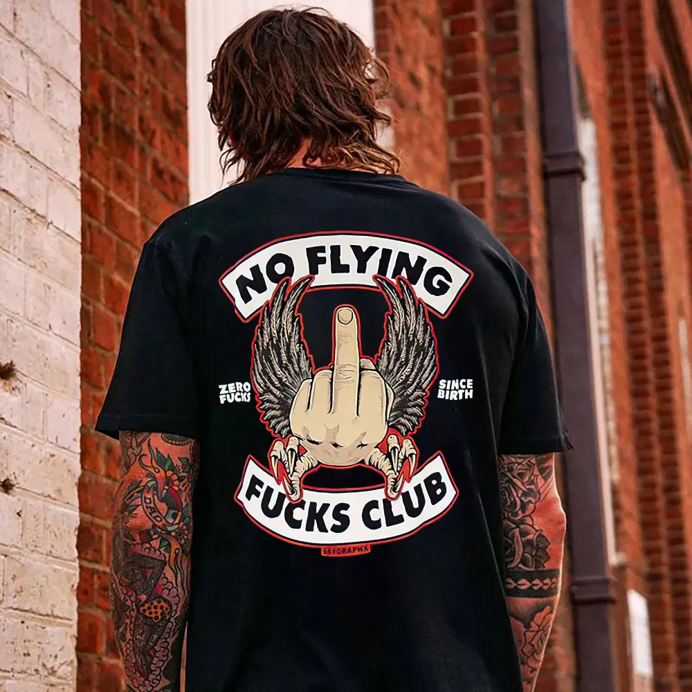 No Flying F**ks Club Printed Men's T-shirt