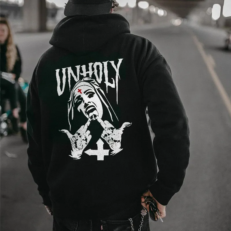 Unholy Nuns Printed Men's Hoodie