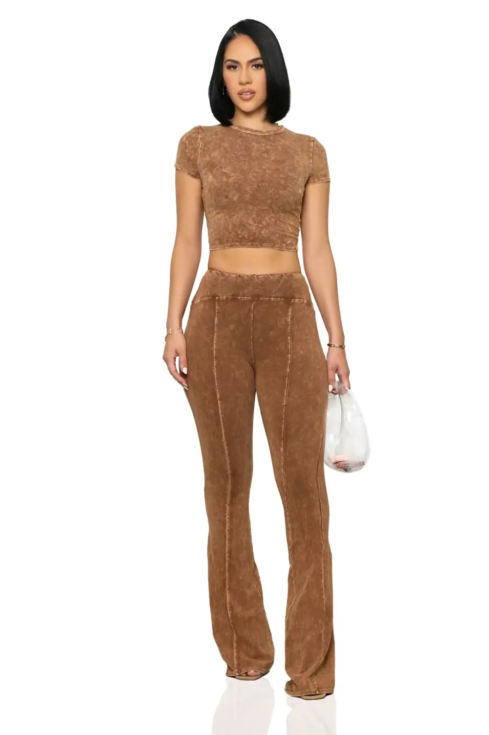 On The Move Piece Pant Set (Brown)