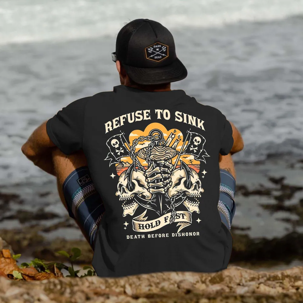 Refuse To Sink Death Before Dishonor Printed Men's T-shirt