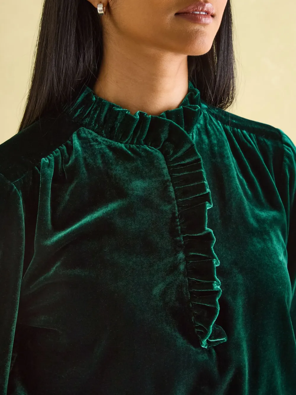 Melanie Green Velvet Blouse