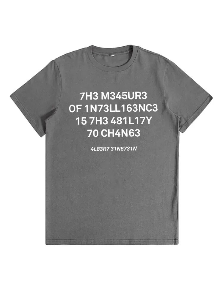Funny The Measure Of Intelligence Graphic Printing Geeky T-Shirt