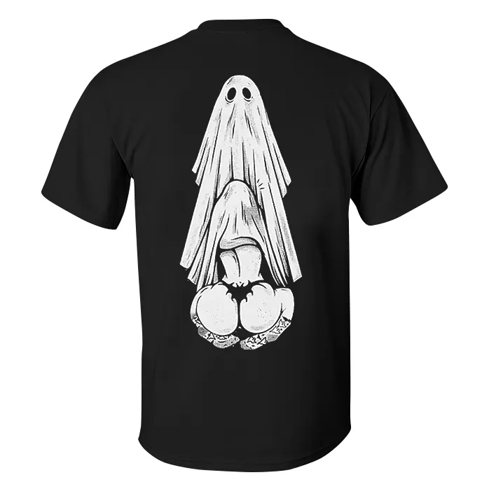 Oral Sex with Ghost Dirty Love Casual Black Print T-shirt