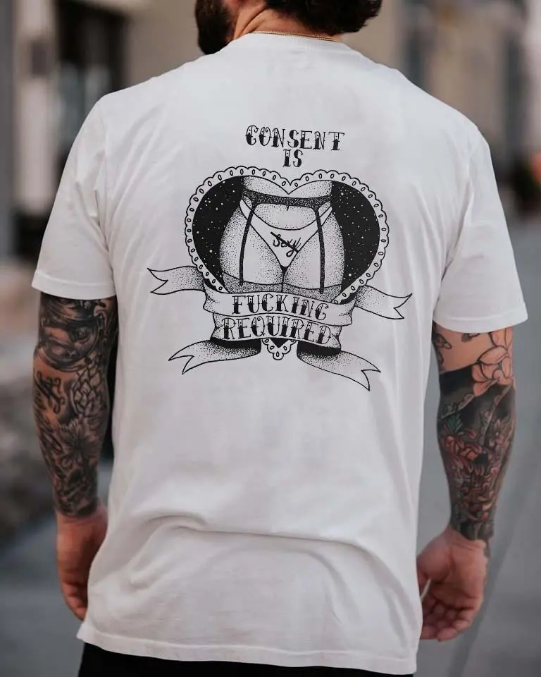 Consent Is Fucking Required Printed Men's T-shirt