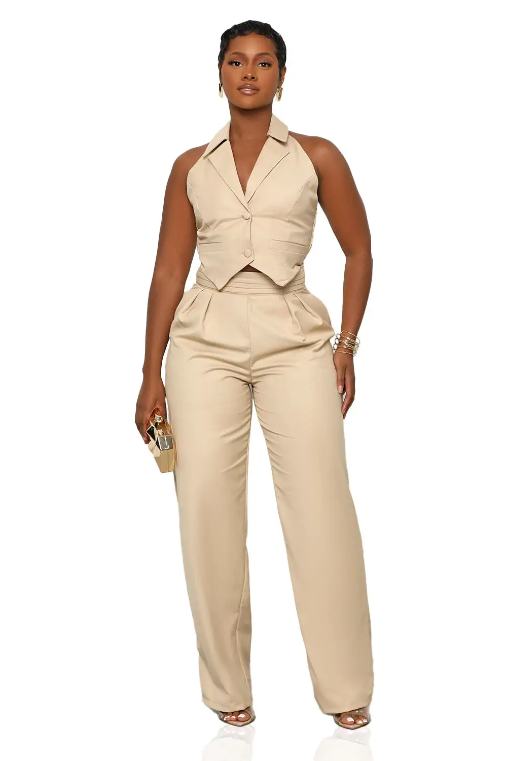 She’s The Boss Pants Set (Tan)