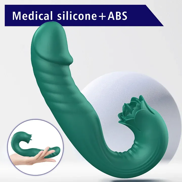 3-in-1 Thrusting Vibrator Sex Toys: 7 Slaps, 7 Vibrations, 5 Tongue Licks and Sucks, G-spot Stimulation with Nipple and Anal Stimulation Functions