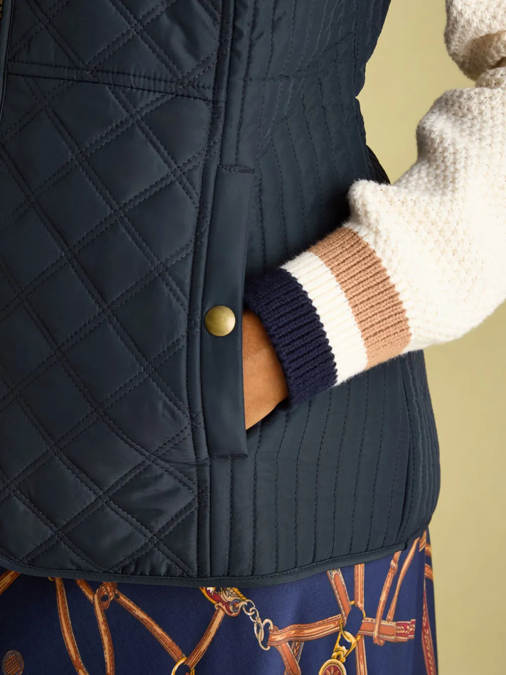 Minx Navy Blue Showerproof Diamond Quilted Gilet