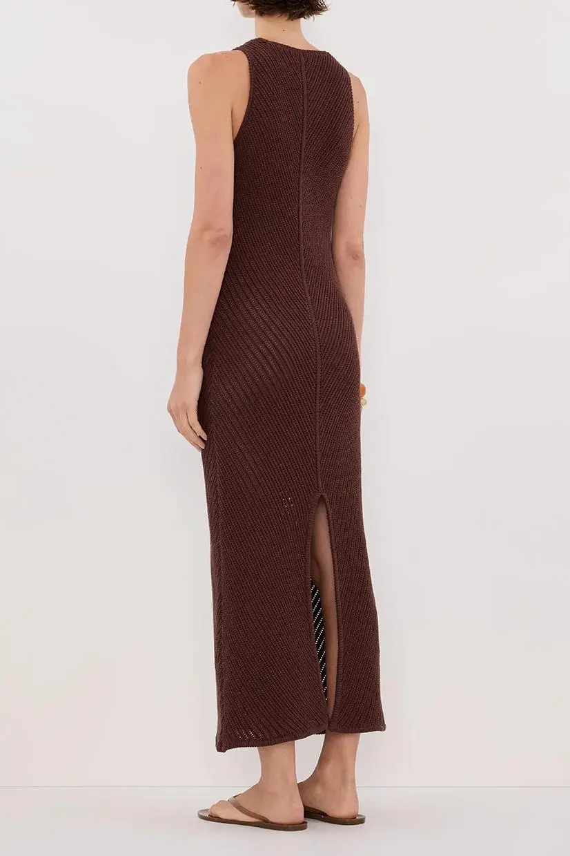 BLOOM CHOC CROCHET KNIT MAXI DRESS