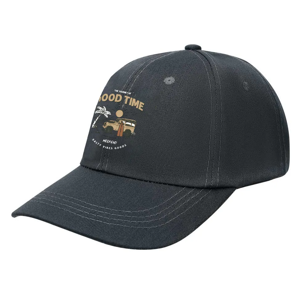Good Time Weekend Salty Vibes Goods Printed Bent Rubber Baseball Cap