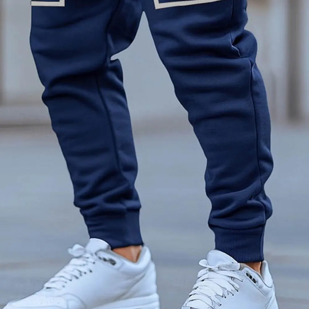 Men's Vintage Zipper Pocket Elastic Drawstring Sweatpants Joggers