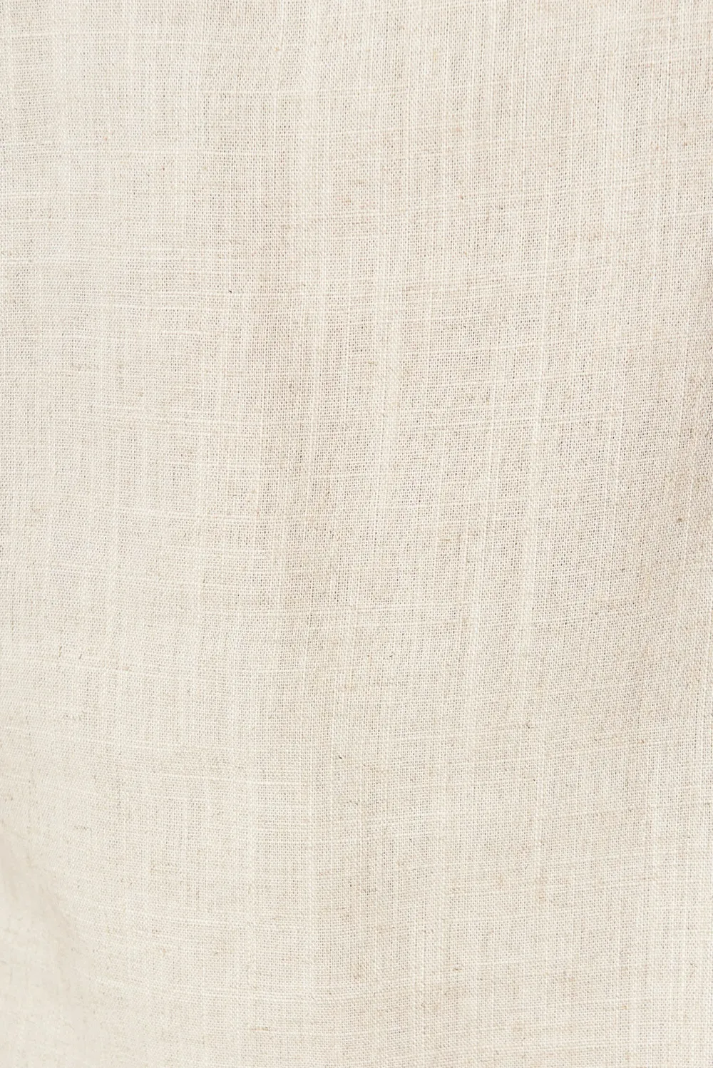 Beige Crew Neck Linen Short Sleeve Top
