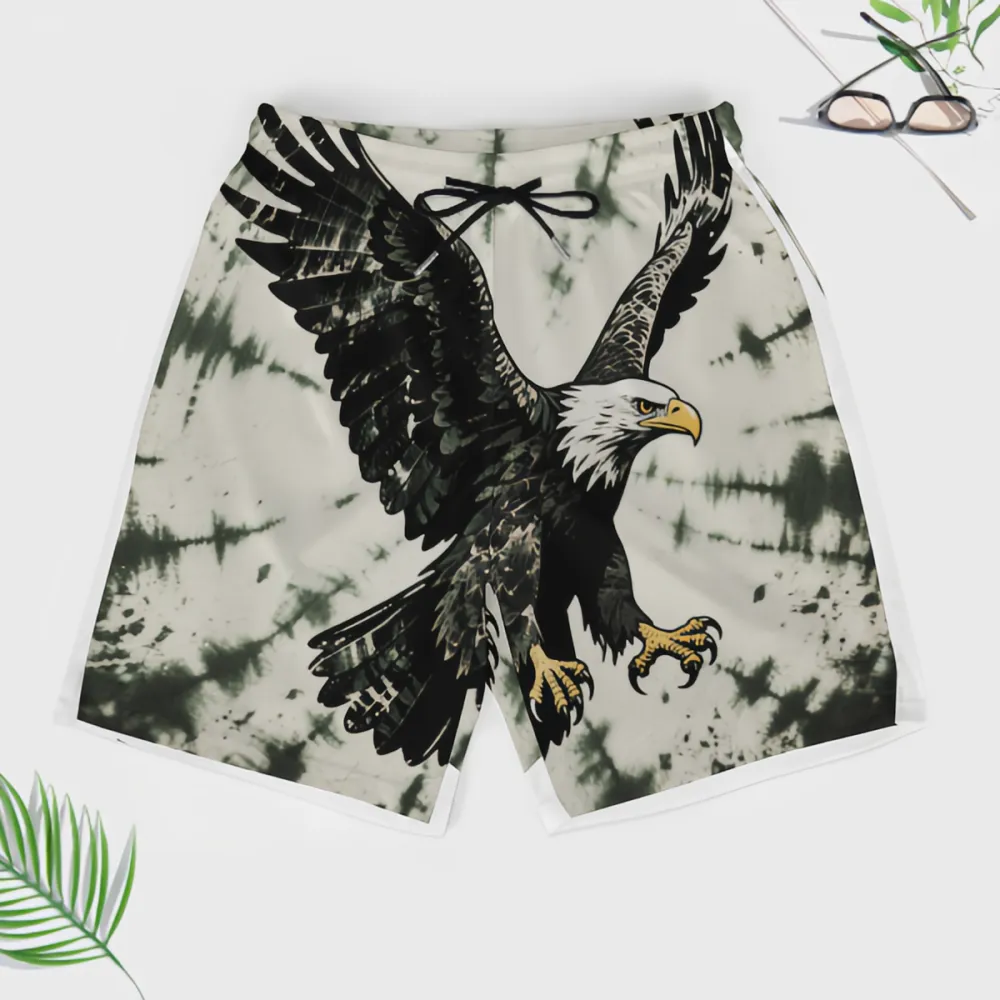 Realistic Style Eagle Tie-Dye Sports Beach Shorts
